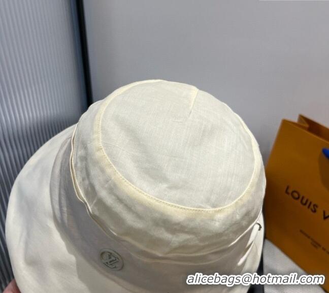 Top Design Louis Vuitton Satin Bucket Hat V0514 White 2025