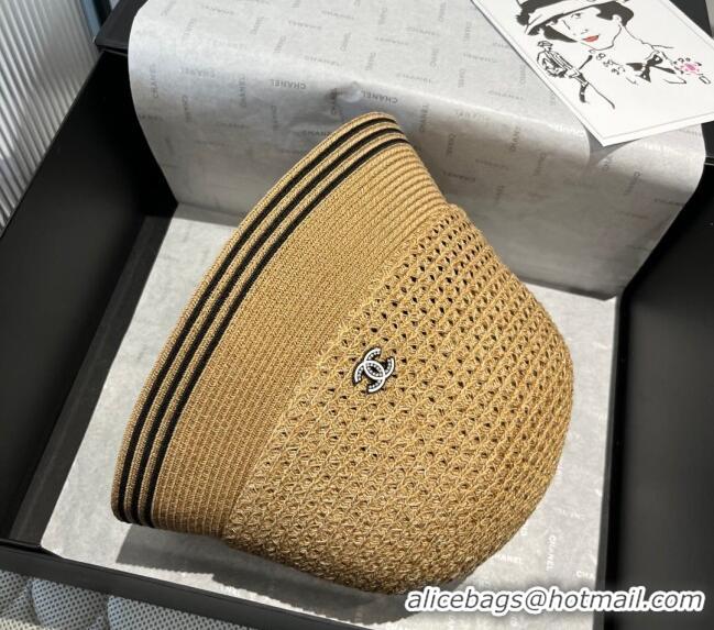 Luxury Classic Chanel Straw Bucket Hat CH051404 Khaki 2025