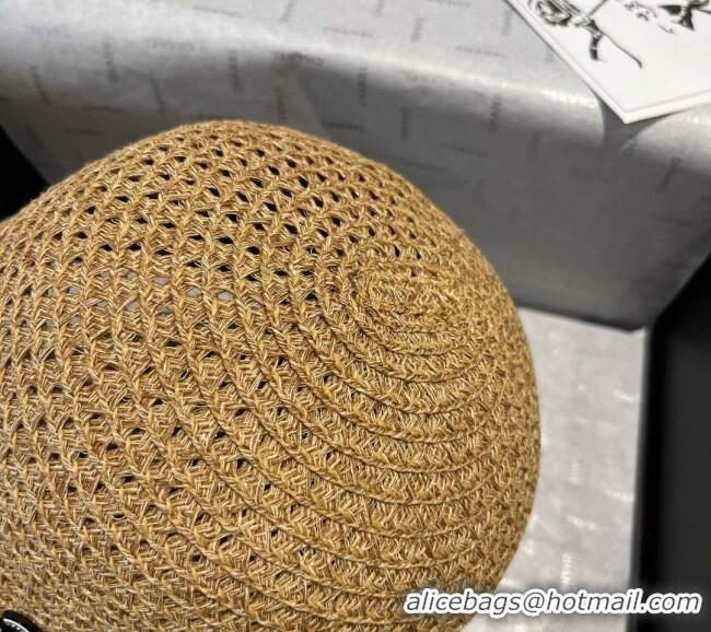 Luxury Classic Chanel Straw Bucket Hat CH051404 Khaki 2025