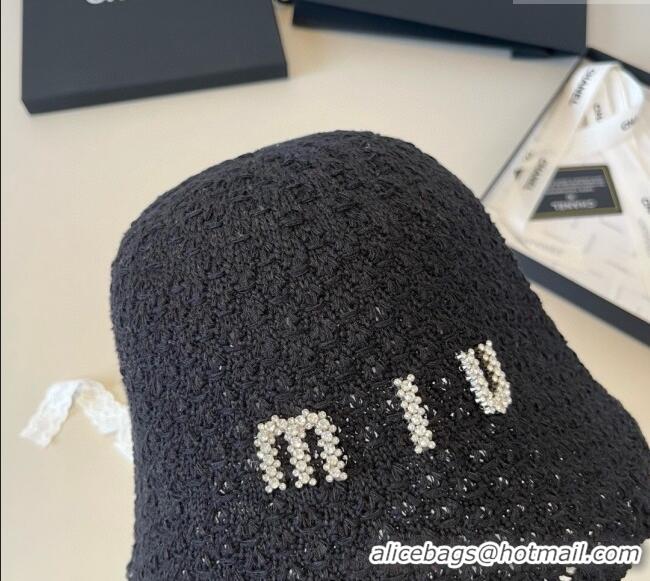 Buy Fashionable Miu Miu Knit Bucket Hat MM051406 Black 2025