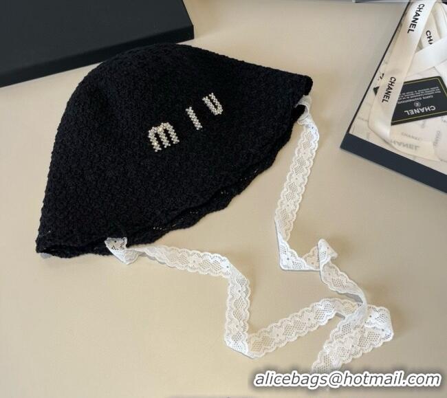 Buy Fashionable Miu Miu Knit Bucket Hat MM051406 Black 2025
