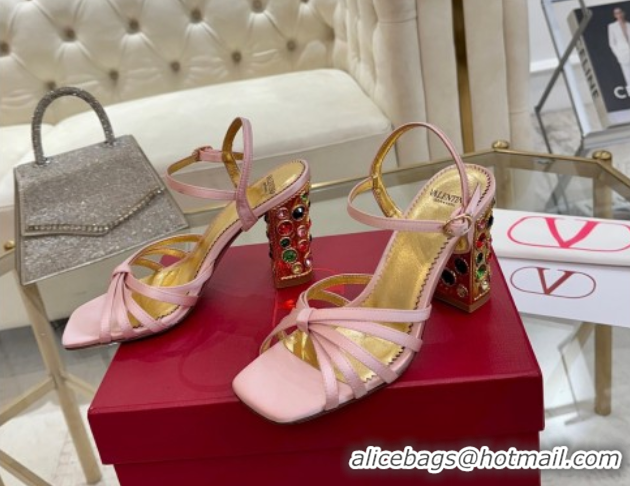 Sumptuous Valentino Preshoes Heel Sandals 9cm in Satin Light Pink 0428012