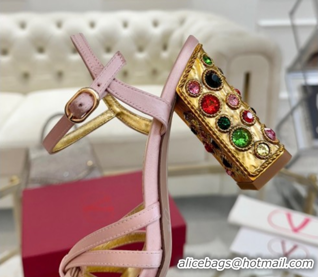 Sumptuous Valentino Preshoes Heel Sandals 9cm in Satin Light Pink 0428012