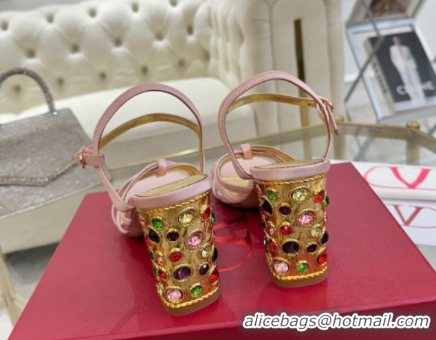 Sumptuous Valentino Preshoes Heel Sandals 9cm in Satin Light Pink 0428012