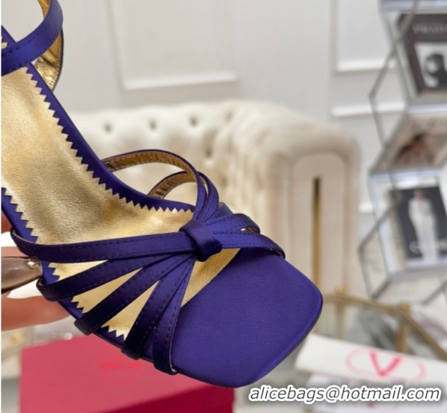 Grade Quality Valentino Preshoes Heel Sandals 9cm in Satin Dark Purple 0428013