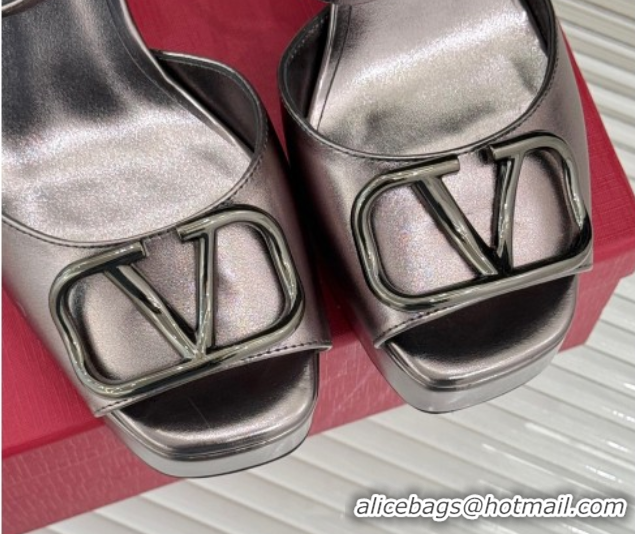 Purchase Valentino VLogo Signature Platform Sandals 11cm in Metallic Calfskin Leather Bronze 2025 VLTN111802