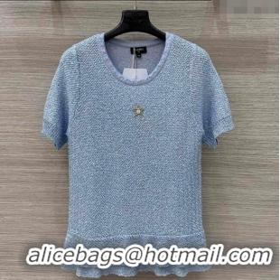 Top Quality Chanel Sequins Top with Flouncing 0515 Blue 2025