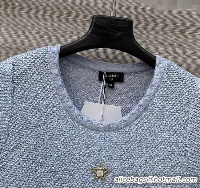 Top Quality Chanel Sequins Top with Flouncing 0515 Blue 2025