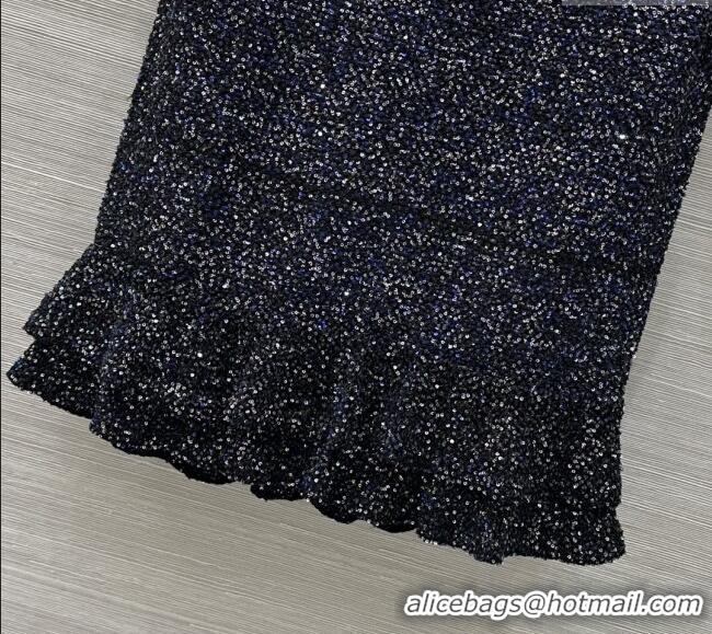 Top Design Chanel Sequins Top with Flouncing 0515 Black 2025