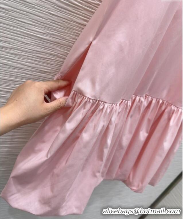 Buy Fashionable Miu Miu Flouncing Sleeveless Dress 0515 Pink 2025