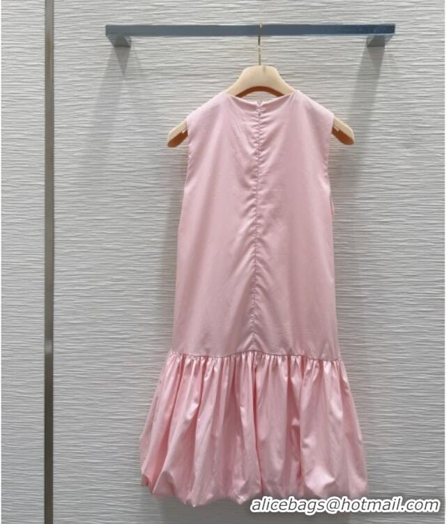 Buy Fashionable Miu Miu Flouncing Sleeveless Dress 0515 Pink 2025