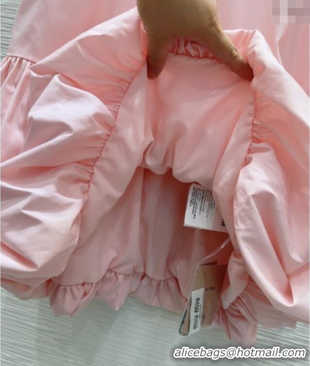 Buy Fashionable Miu Miu Flouncing Sleeveless Dress 0515 Pink 2025