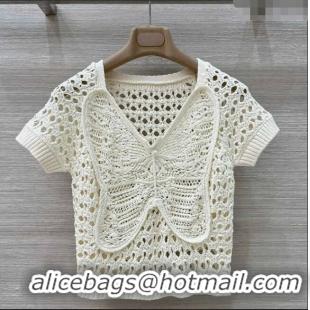 Pretty Style Dior Miss Dior Butterfly Knit Top 0515 White 2025