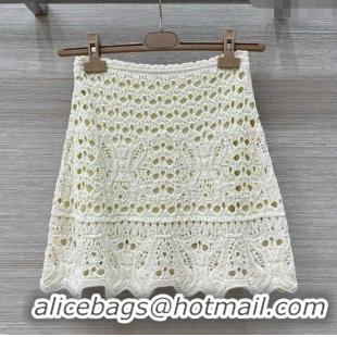 Famous Brand Dior Miss Dior Butterfly Knit Skirt 0515 White 2025