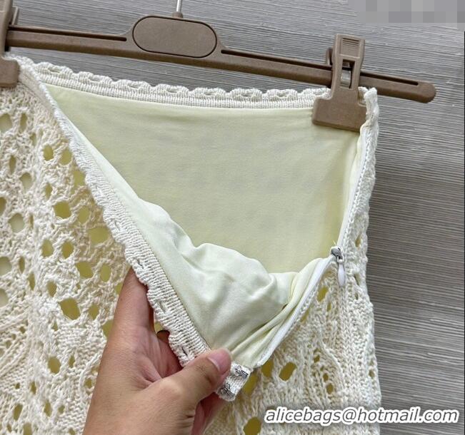Famous Brand Dior Miss Dior Butterfly Knit Skirt 0515 White 2025