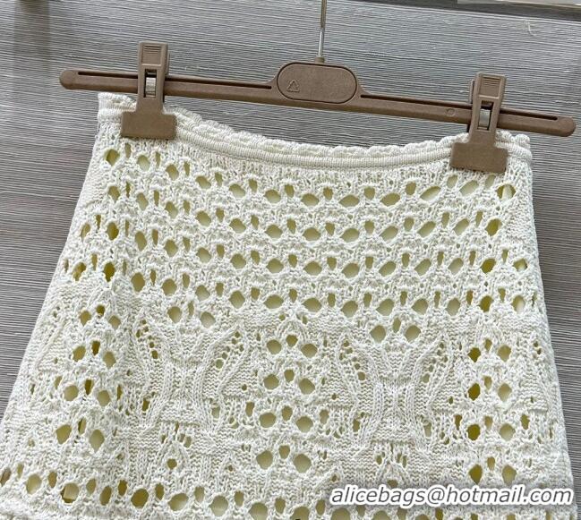 Famous Brand Dior Miss Dior Butterfly Knit Skirt 0515 White 2025