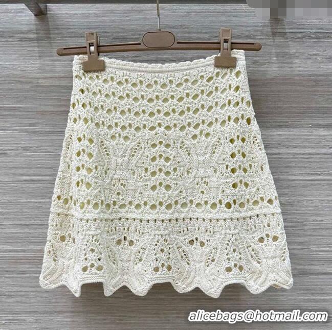 Famous Brand Dior Miss Dior Butterfly Knit Skirt 0515 White 2025