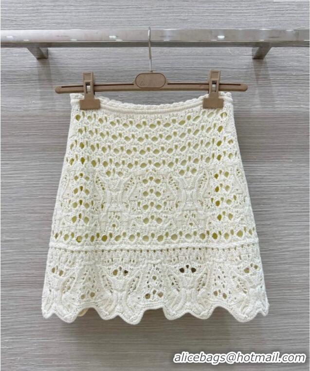 Famous Brand Dior Miss Dior Butterfly Knit Skirt 0515 White 2025