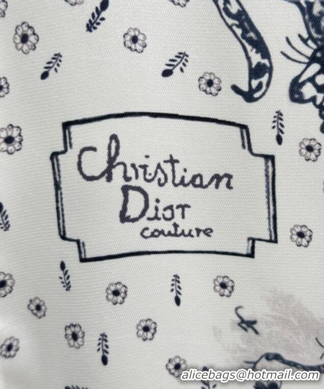 Famous Brand Dior Silk Printed Shirt 0515 White 2025