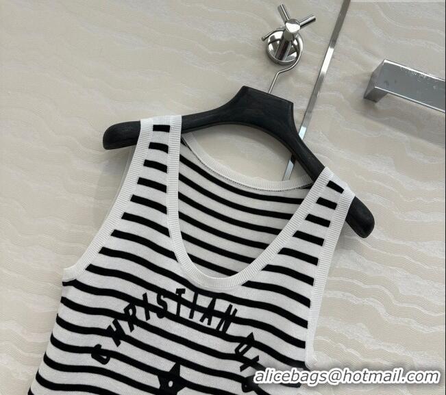 Trendy Design Dior Linen Blend Striped Vest 0515 Black/White 2025