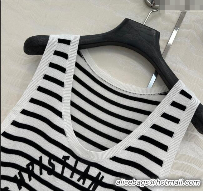 Trendy Design Dior Linen Blend Striped Vest 0515 Black/White 2025