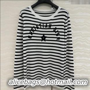 Top Grade Dior Linen Blend Striped T-Shirt 0515 Black/White 2025
