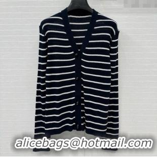 Well Crafted Dior Linen Striped Cardigans 0515 Black 2025