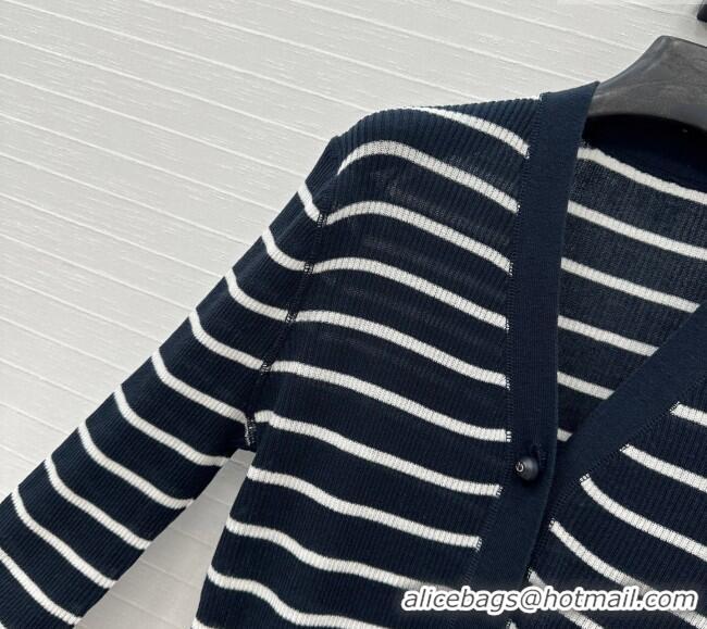 Well Crafted Dior Linen Striped Cardigans 0515 Black 2025
