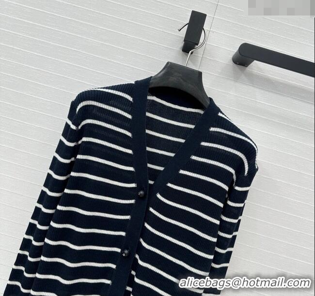 Well Crafted Dior Linen Striped Cardigans 0515 Black 2025