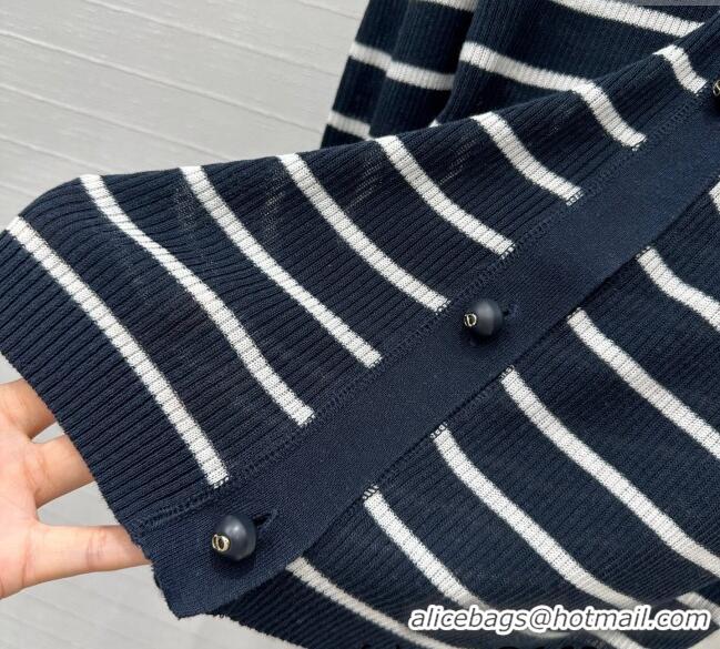 Well Crafted Dior Linen Striped Cardigans 0515 Black 2025