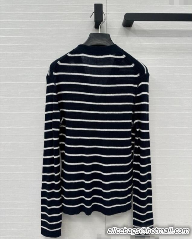 Well Crafted Dior Linen Striped Cardigans 0515 Black 2025