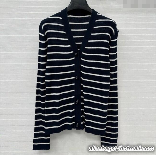 Well Crafted Dior Linen Striped Cardigans 0515 Black 2025