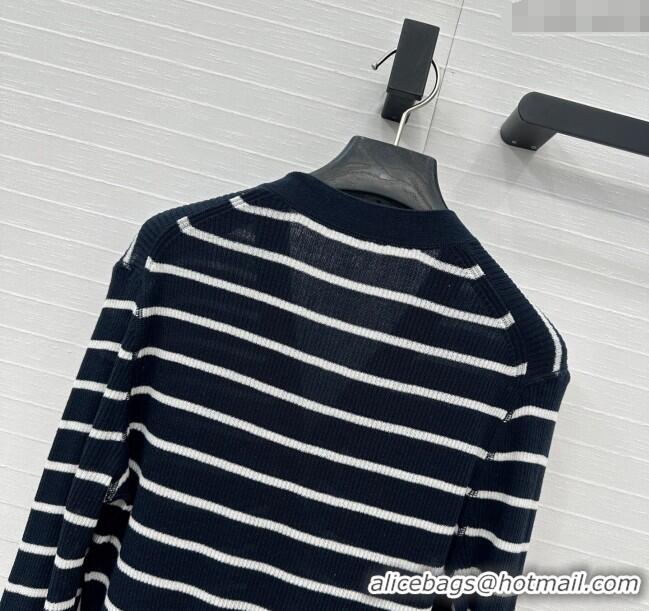 Well Crafted Dior Linen Striped Cardigans 0515 Black 2025