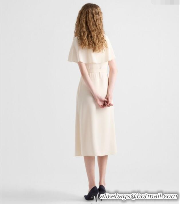 Shop Discount Prada Silk Bow Dress 0515 Cream Beige 2025