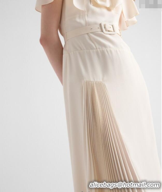 Shop Discount Prada Silk Bow Dress 0515 Cream Beige 2025