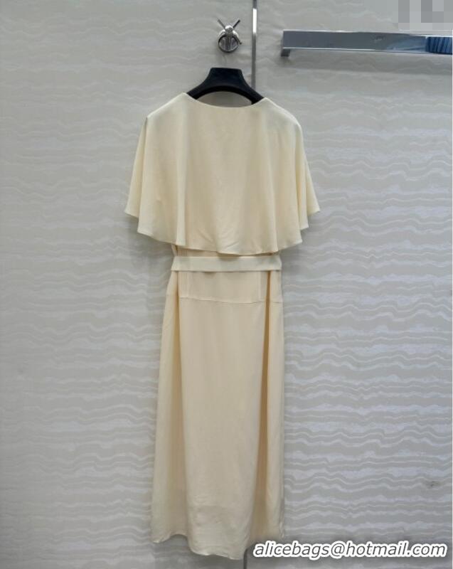 Shop Discount Prada Silk Bow Dress 0515 Cream Beige 2025