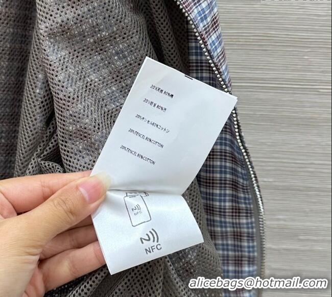 Famous Brand Miu Miu Check Jacket 0515 Blue/Brown 2025