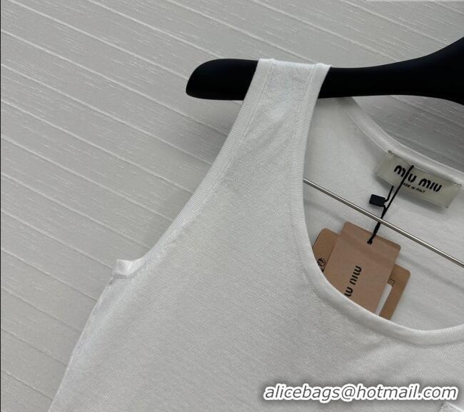 Top Quality Miu Miu Lace Patchwork Vest 0515 White 2025