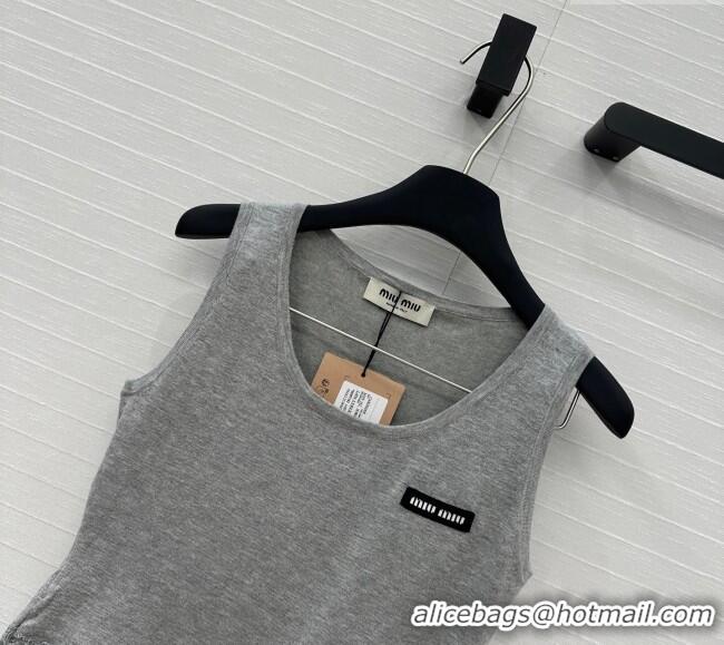 Best Promotional Miu Miu Lace Patchwork Vest 0515 Grey 2025
