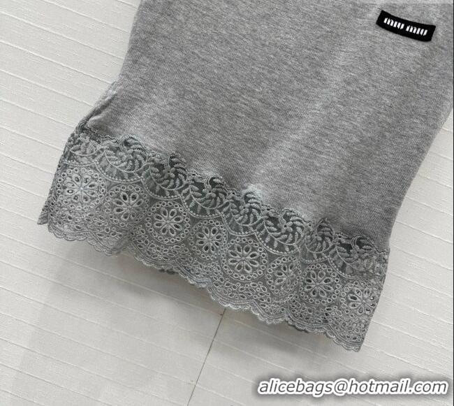 Best Promotional Miu Miu Lace Patchwork Vest 0515 Grey 2025