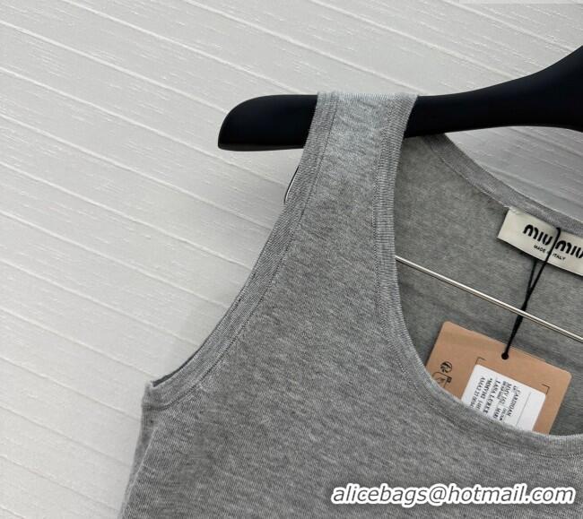 Best Promotional Miu Miu Lace Patchwork Vest 0515 Grey 2025