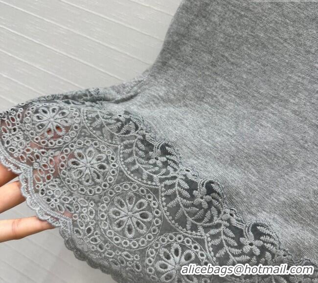 Best Promotional Miu Miu Lace Patchwork Vest 0515 Grey 2025