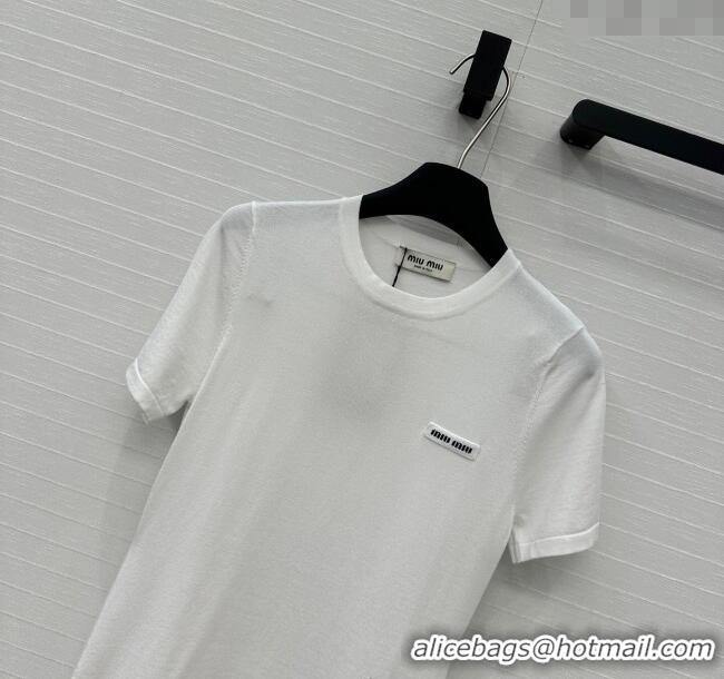 Super Quality Miu Miu Lace Patchwork T-Shirt Dress 0515 White 2025