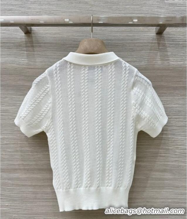 Affordable Price Dior Knit Polo Top 0515 White 2025