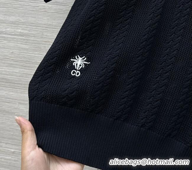 Top Grade Dior Knit Polo Top 0515 Black 2025