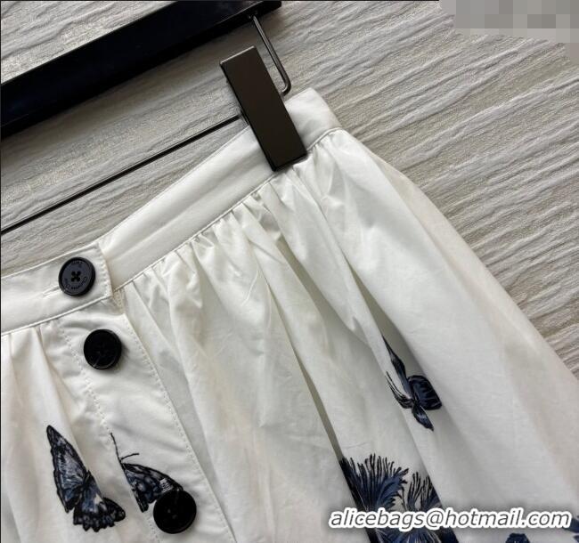 Famous Brand Dior Coconut Tree Printed A-Shaped Skirt D0515 2025