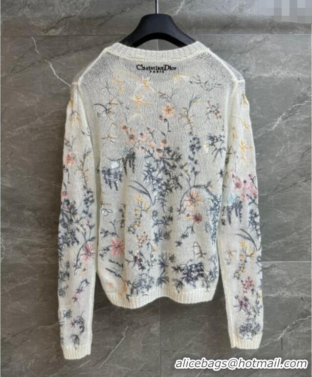 ​Super Quality Dior Embroidered Sweater 0515 White 2025