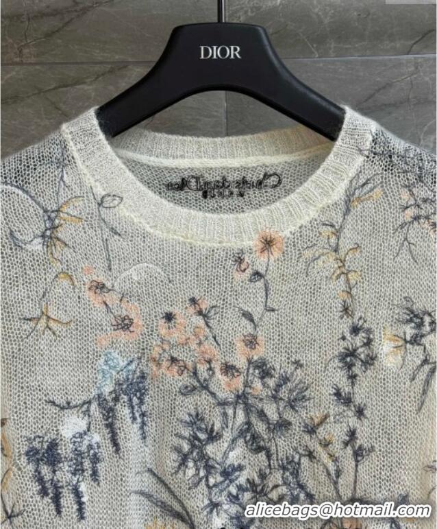 ​Super Quality Dior Embroidered Sweater 0515 White 2025