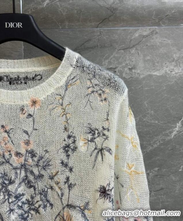 ​Super Quality Dior Embroidered Sweater 0515 White 2025
