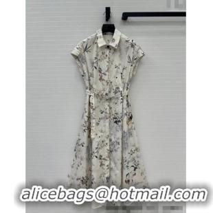Top Grade Dior Printed Dress 0515 Grey 2025